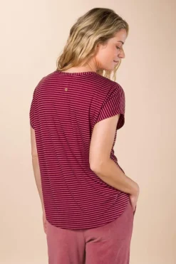 Tatum Top Kurze Ärmeln Little Sumo Stripe Rot Rosa