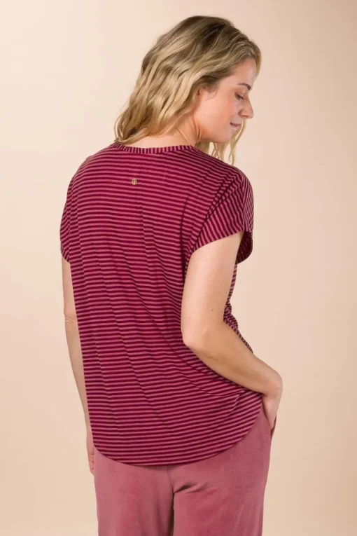 Tatum Top Kurze Ärmeln Little Sumo Stripe Rot Rosa