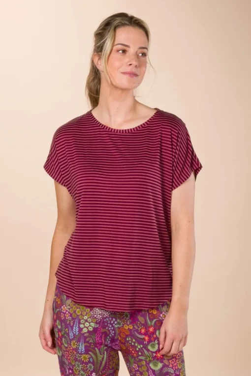 Tatum Top Kurze Ärmeln Little Sumo Stripe Rot Rosa