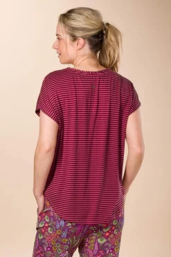 Tatum Top Kurze Ärmeln Little Sumo Stripe Rot Rosa