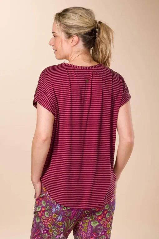 Tatum Top Kurze Ärmeln Little Sumo Stripe Rot Rosa