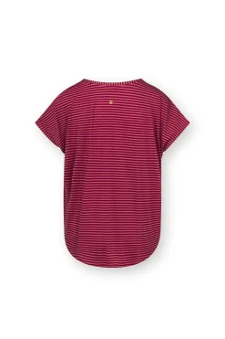 Tatum Top Kurze Ärmeln Little Sumo Stripe Rot Rosa