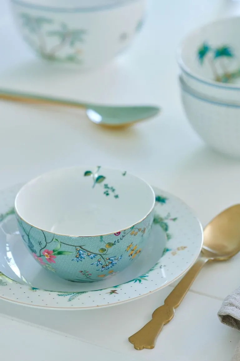 Tiefer Teller Jolie Punkte Gold Blau 21.5cm