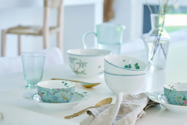 Tiefer Teller Jolie Punkte Gold Blau 21.5cm