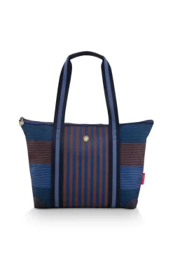 Tilda Tragetasche Mittel Streifen Blau