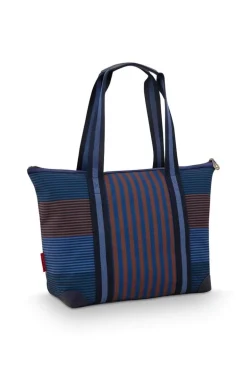 Tilda Tragetasche Mittel Streifen Blau