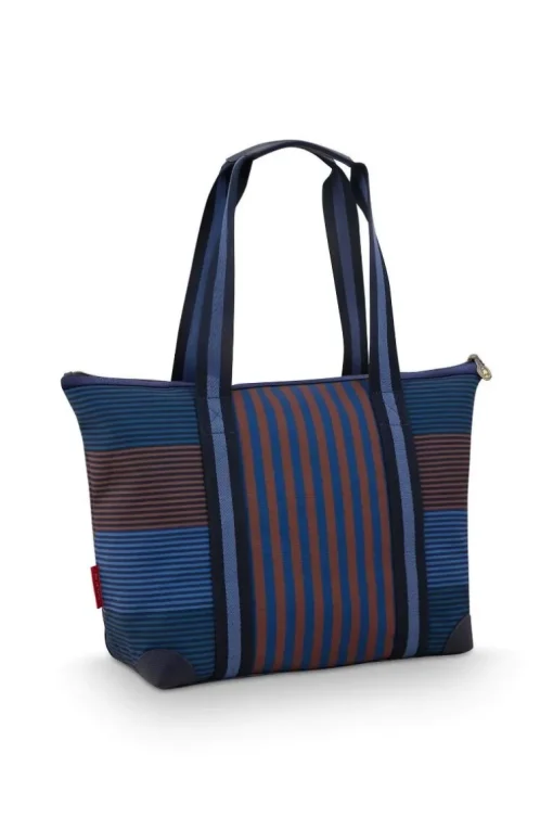 Tilda Tragetasche Mittel Streifen Blau