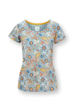Tilly Top Kurze Ärmeln Jameela Blau