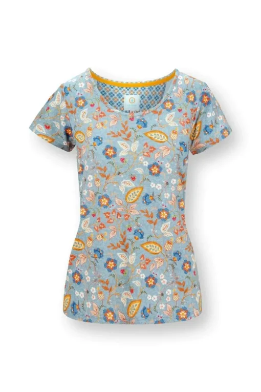 Tilly Top Kurze Ärmeln Jameela Blau