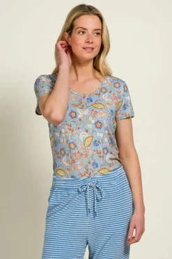 Tilly Top Kurze Ärmeln Jameela Blau