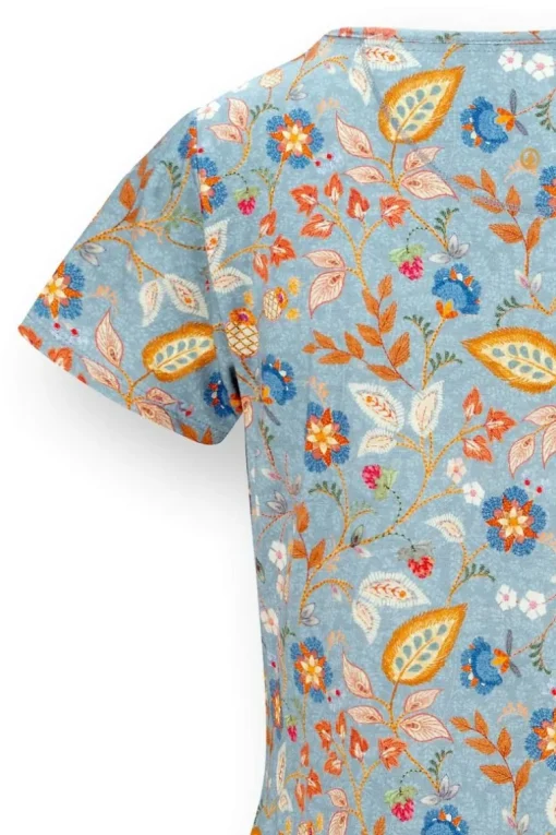 Tilly Top Kurze Ärmeln Jameela Blau