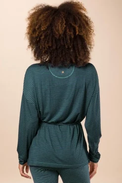 Timberly Top Lange Ärmeln Little Sumo Stripe Blau Grün