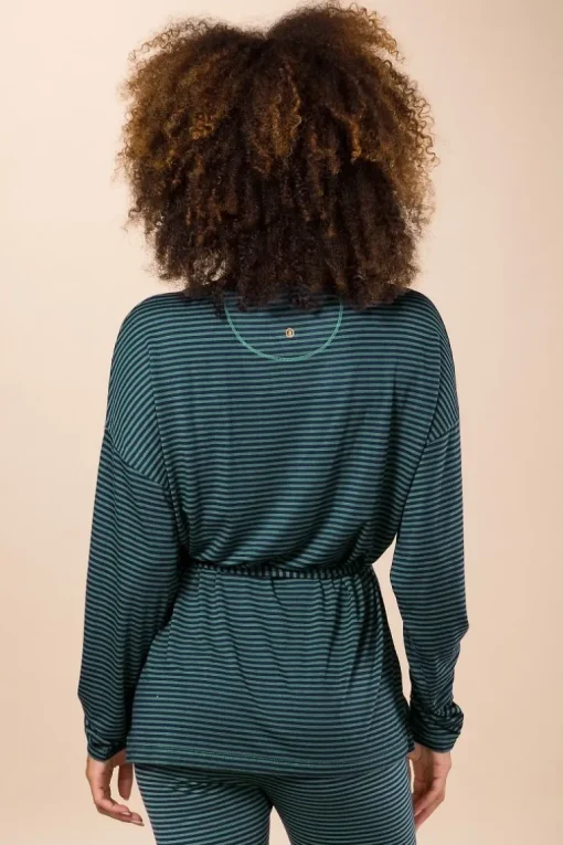 Timberly Top Lange Ärmeln Little Sumo Stripe Blau Grün