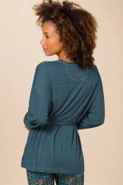 Timberly Top Lange Ärmeln Little Sumo Stripe Blau Grün
