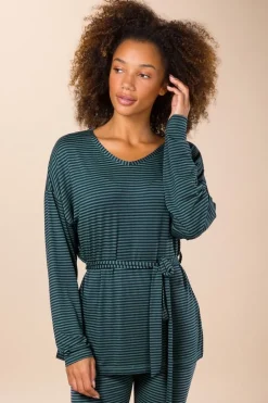Timberly Top Lange Ärmeln Little Sumo Stripe Blau Grün