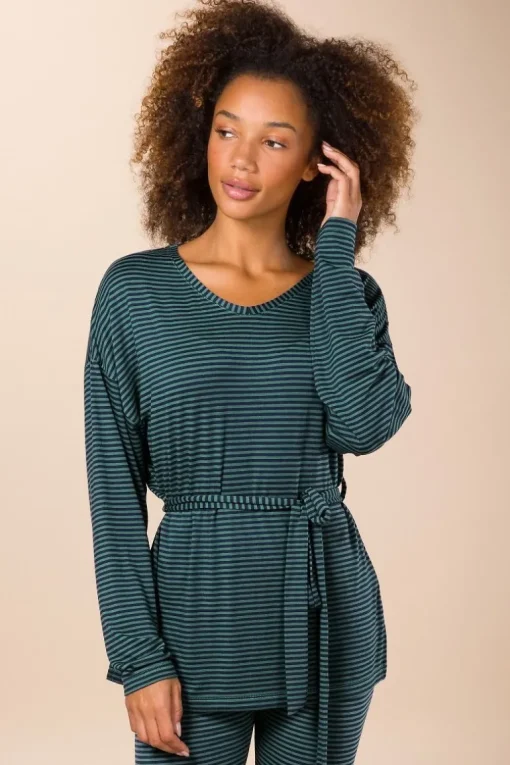 Timberly Top Lange Ärmeln Little Sumo Stripe Blau Grün