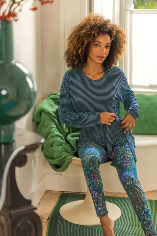 Timberly Top Lange Ärmeln Little Sumo Stripe Blau Grün