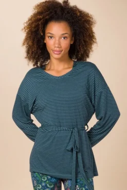 Timberly Top Lange Ärmeln Little Sumo Stripe Blau Grün