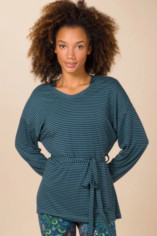 Timberly Top Lange Ärmeln Little Sumo Stripe Blau Grün