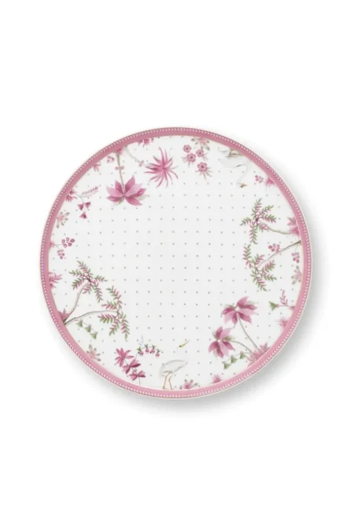 Tortenteller Klein Jolie Punkte Gold Rosa