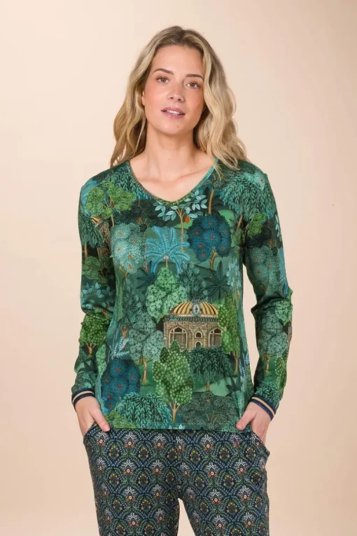 Trice Top Lange Ärmeln Jardin de Noche Blau