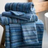 Waschlappen Set/3 Geometric Print Dunkelblau 16x22cm