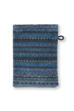Waschlappen Set/3 Geometric Print Dunkelblau 16x22cm