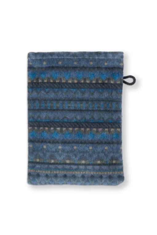 Waschlappen Set/3 Geometric Print Dunkelblau 16x22cm