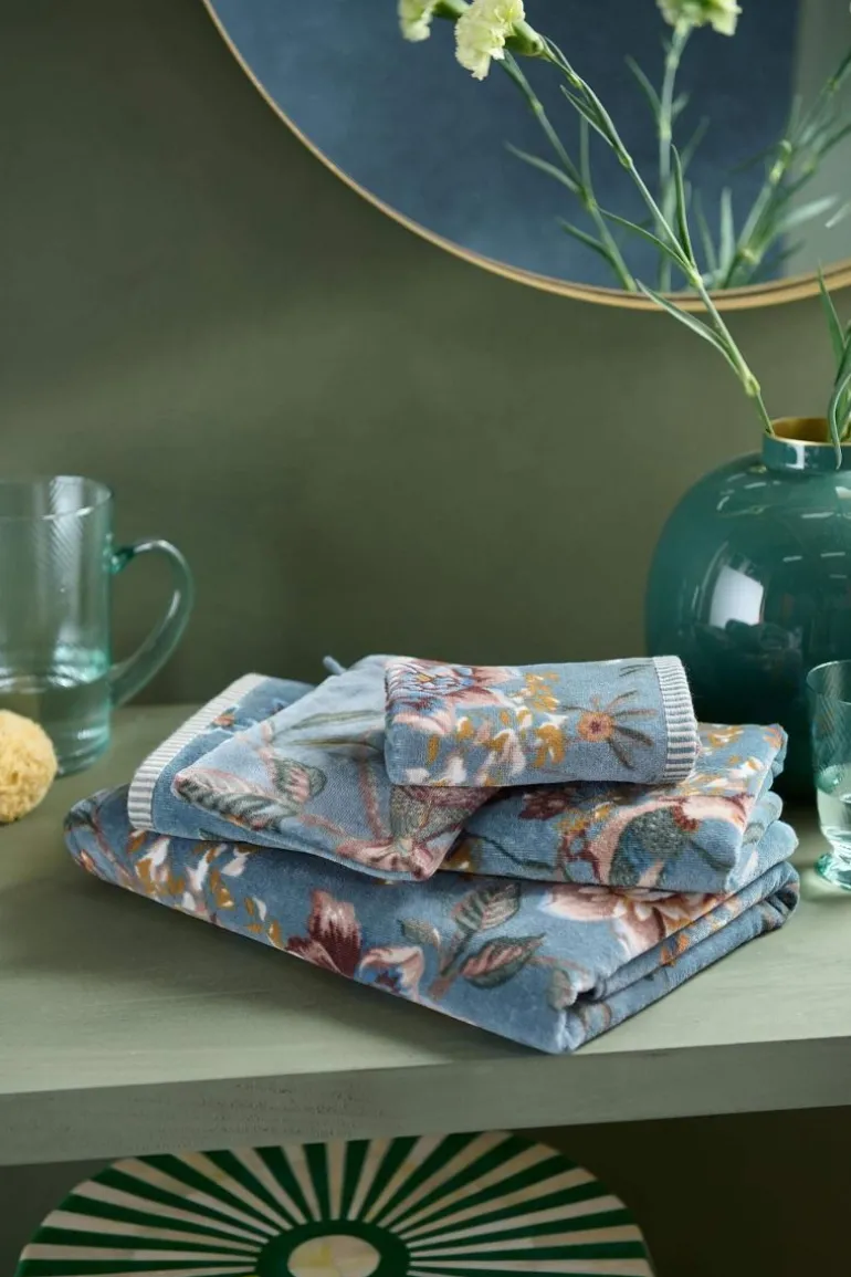 Waschlappen Set/3 Secret Garden Blau 16x22cm