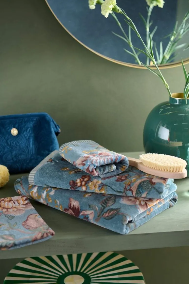 Waschlappen Set/3 Secret Garden Blau 16x22cm