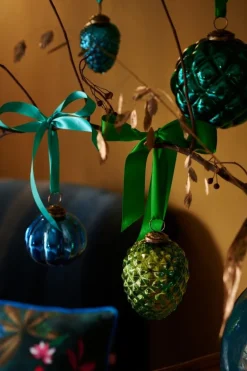 Weihnachtskugel Glas Blau 7.5cm