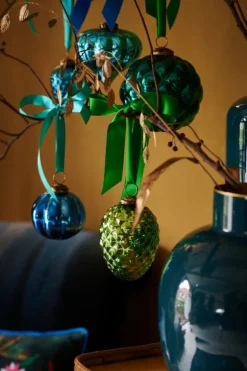 Weihnachtskugel Glas Blau 7.5cm