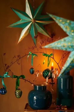 Weihnachtskugel Glas Blau 7.5cm