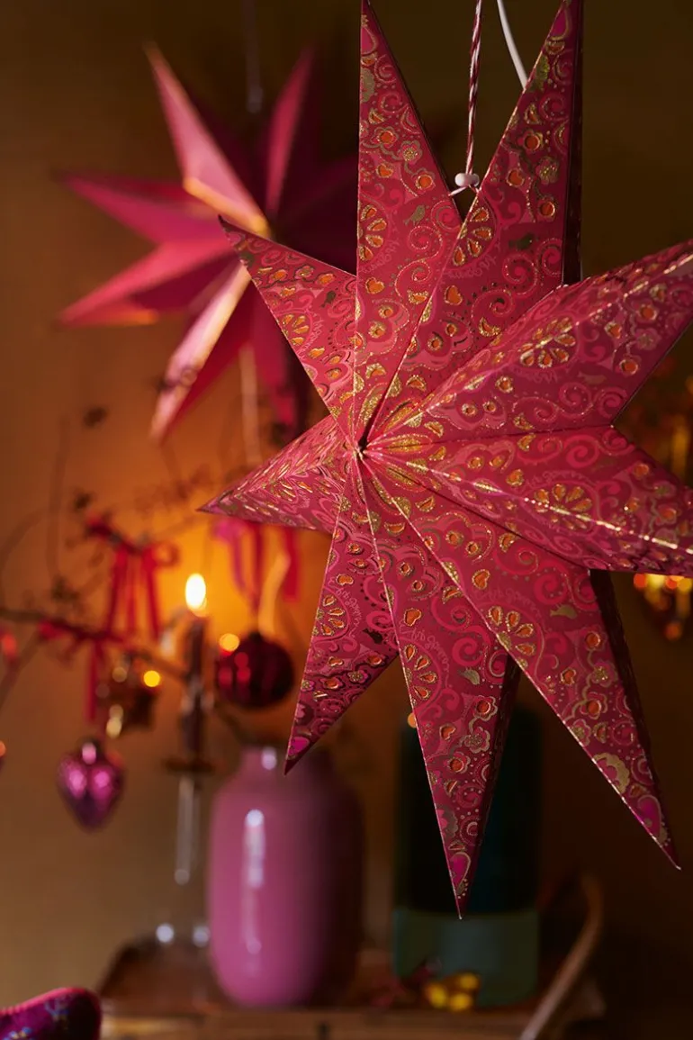 Weihnachtsstern Papier Overall Print Rot 60cm