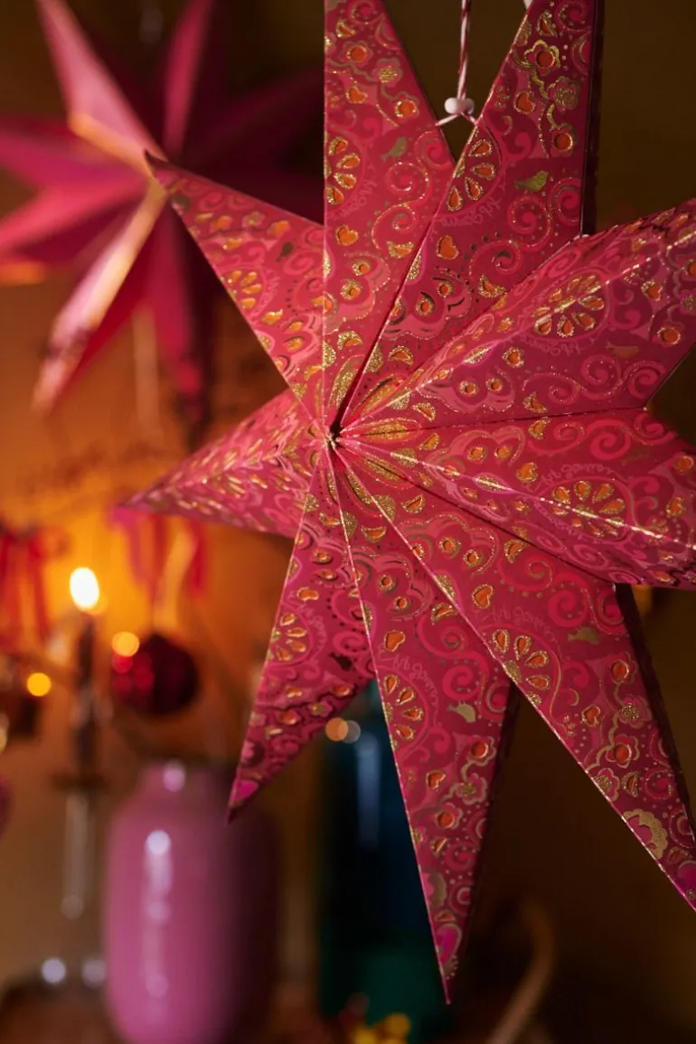 Weihnachtsstern Papier Overall Print Rot 60cm