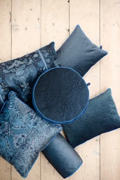 Zierkissen Rund Quiltey Days Dunkelblau