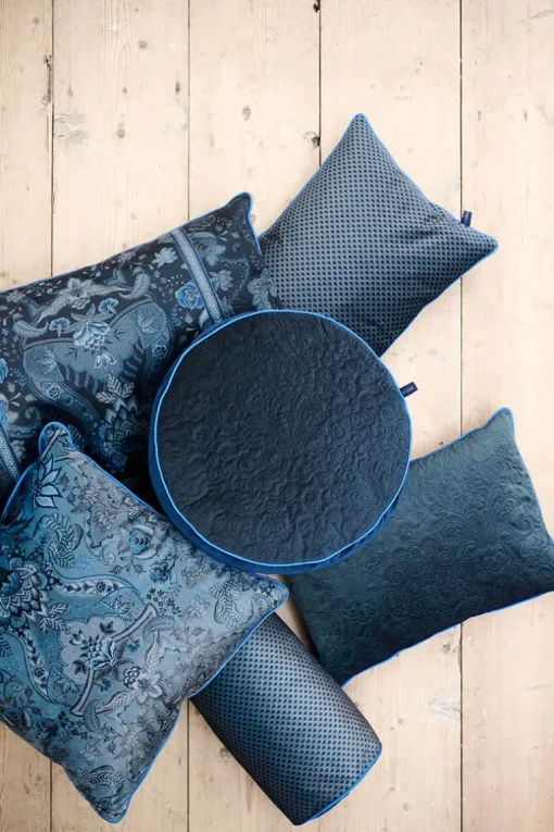 Zierkissen Rund Quiltey Days Dunkelblau